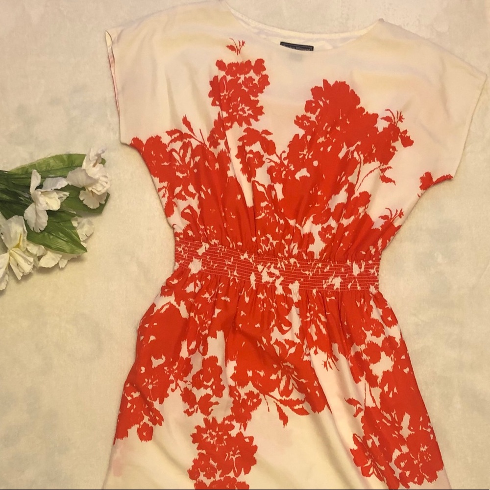 Cinched Waisted Short Sleeve Tunic Dress